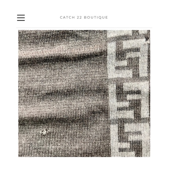 Fendi Zucca Wool Brown Two-Tone Reversible Scarf - Picture 5 of 8